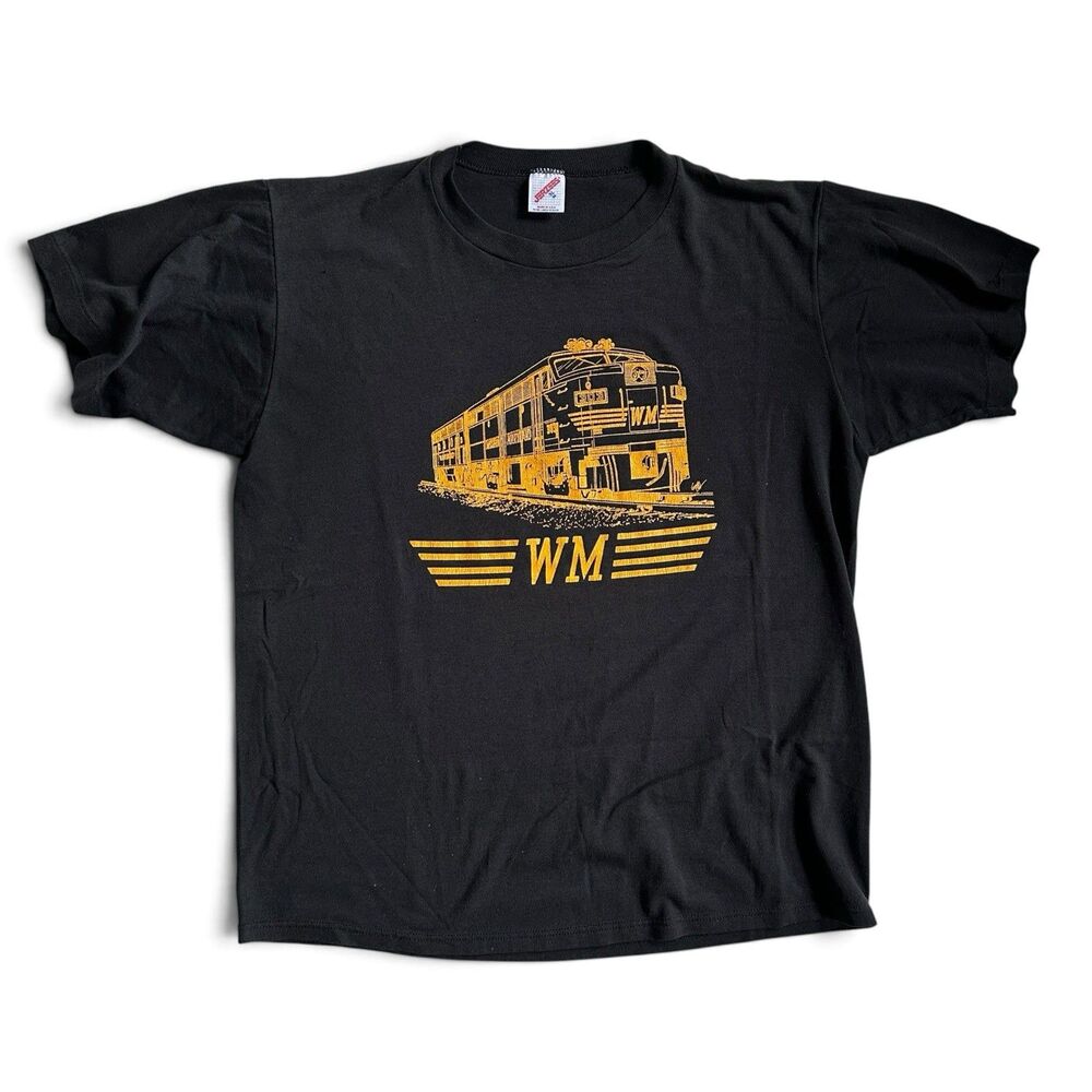 Vintage Western Maryland Railway T-Shirt WM 310 Alco FB-1 Locomotive Train Large